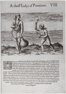 印度女人和年轻女孩，由Theodor de Bry（1528-1598）刻 作者 约翰怀特